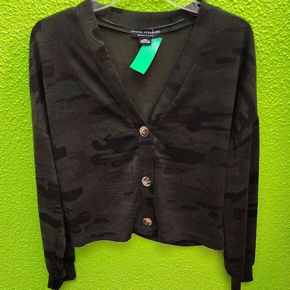 Sanctuary Black Camouflage Cardigan - Picture 1 of 3